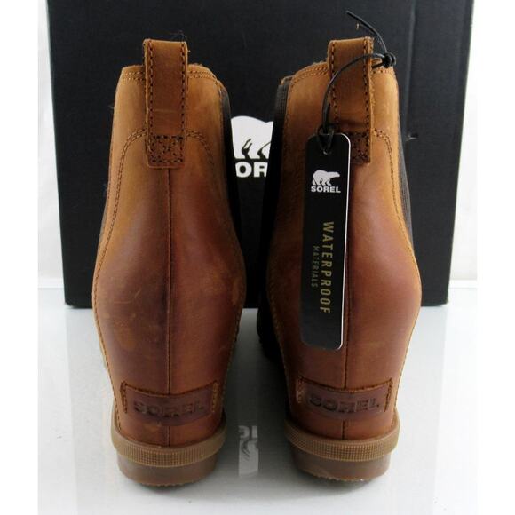 Sorel Evie II Waterproof Chelsea Booties Ankle Boots Taffy / Gum Tan - Picture 5 of 6